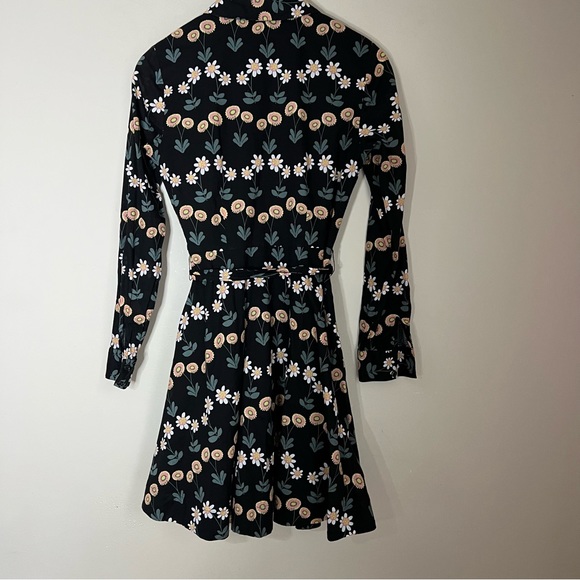 BODEN KITTY SHIRT DRESS BLACK FLORAL SIZE 2 - Picture 11 of 12